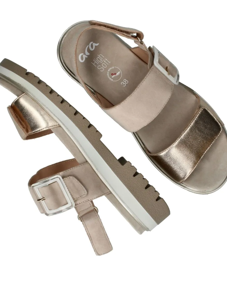 Ara Malaga S Sandalen Beige Dames|DAMES Sandalen|Comfort