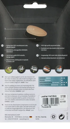 Bergal Leather Half-Sole Zooltjes Dames Heren|DAMES Inlegzolen|Inlegzolen