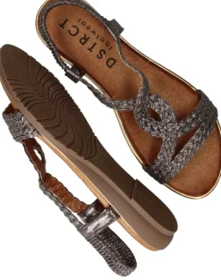 DSTRCT Sandalen Zilver Dames|DAMES Sandalen