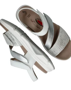 Gabor Rollingsoft Sandalen Wit Dames|DAMES Sandalen|Comfort