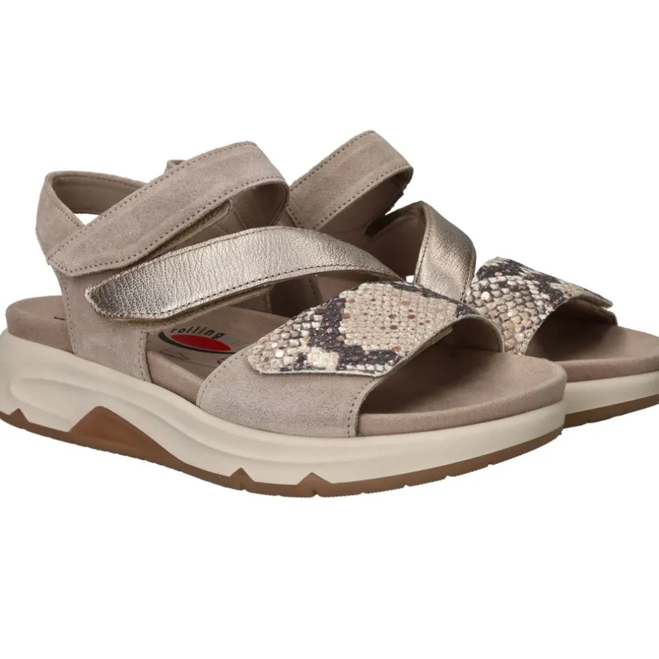 Gabor Rollingsoft Sandalen Beige Dames|DAMES Sandalen|Comfort