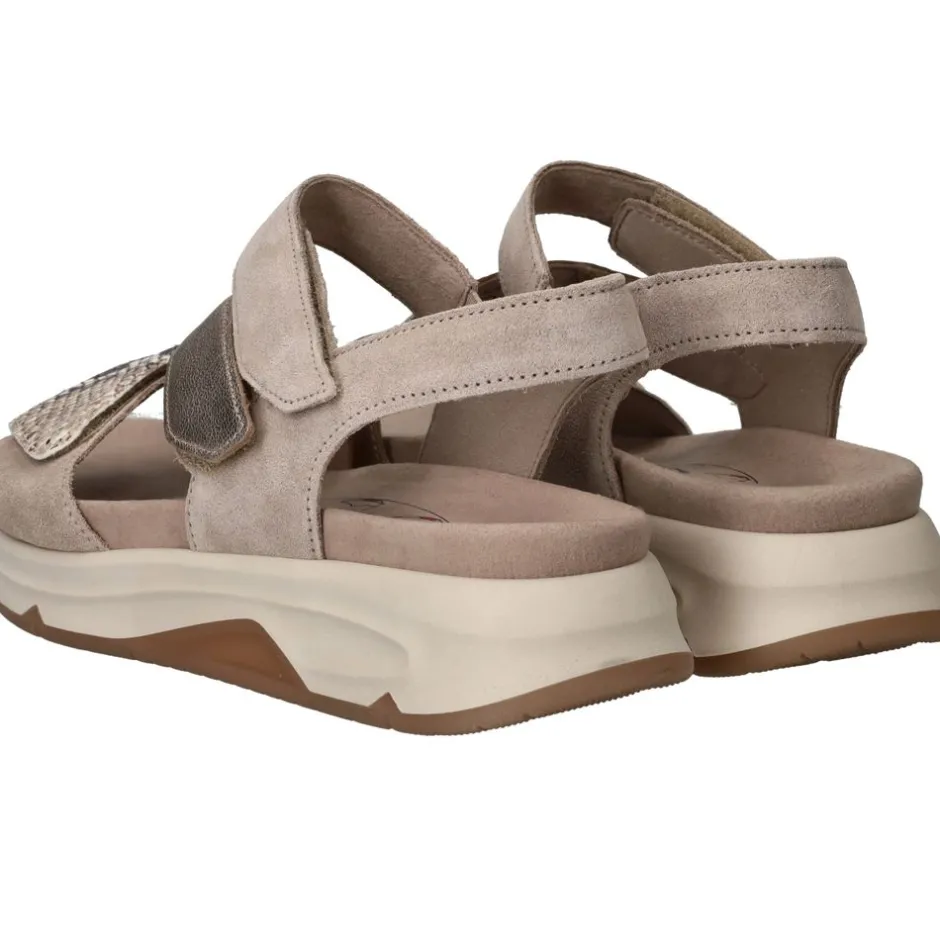 Gabor Rollingsoft Sandalen Beige Dames|DAMES Sandalen|Comfort