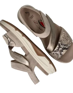 Gabor Rollingsoft Sandalen Beige Dames|DAMES Sandalen|Comfort