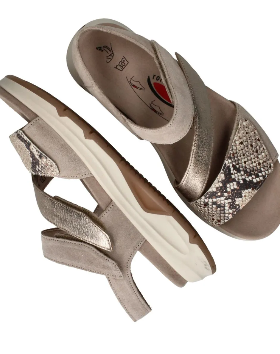 Gabor Rollingsoft Sandalen Beige Dames|DAMES Sandalen|Comfort