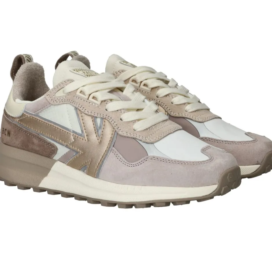 Kaotiko Detroit Gold Sneakers Taupe Dames|DAMES Sneakers