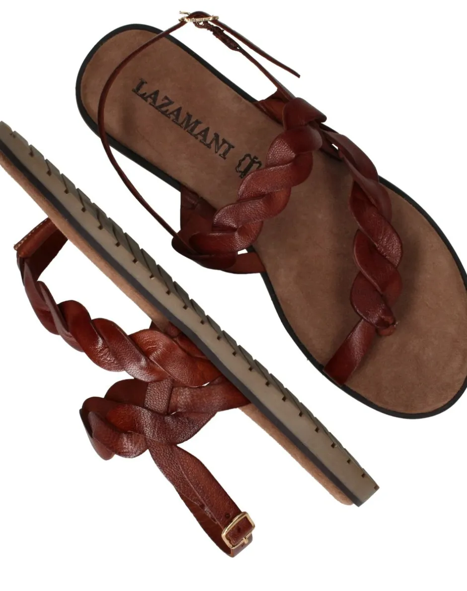 Lazamani Sandalen Bruin Dames|DAMES Sandalen