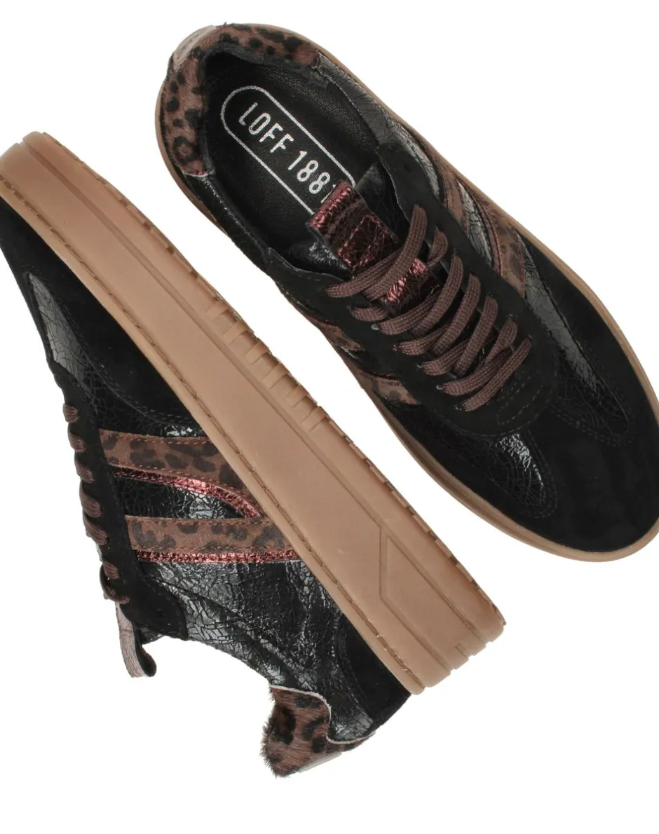 LOFF 1881 Veterschoenen Zwart Dames|DAMES Veterschoenen|Sneakers