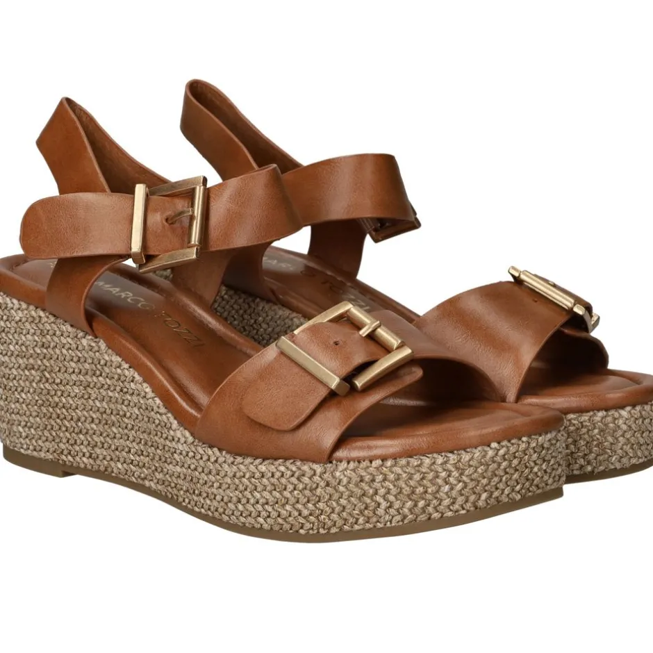 Marco Tozzi Sleehakken Cognac Dames|DAMES Hakken|Sandalen