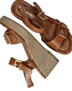 Marco Tozzi Sleehakken Cognac Dames|DAMES Hakken|Sandalen