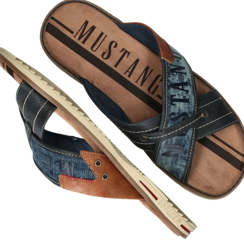 Mustang Slippers Blauw Heren|Heren Slippers