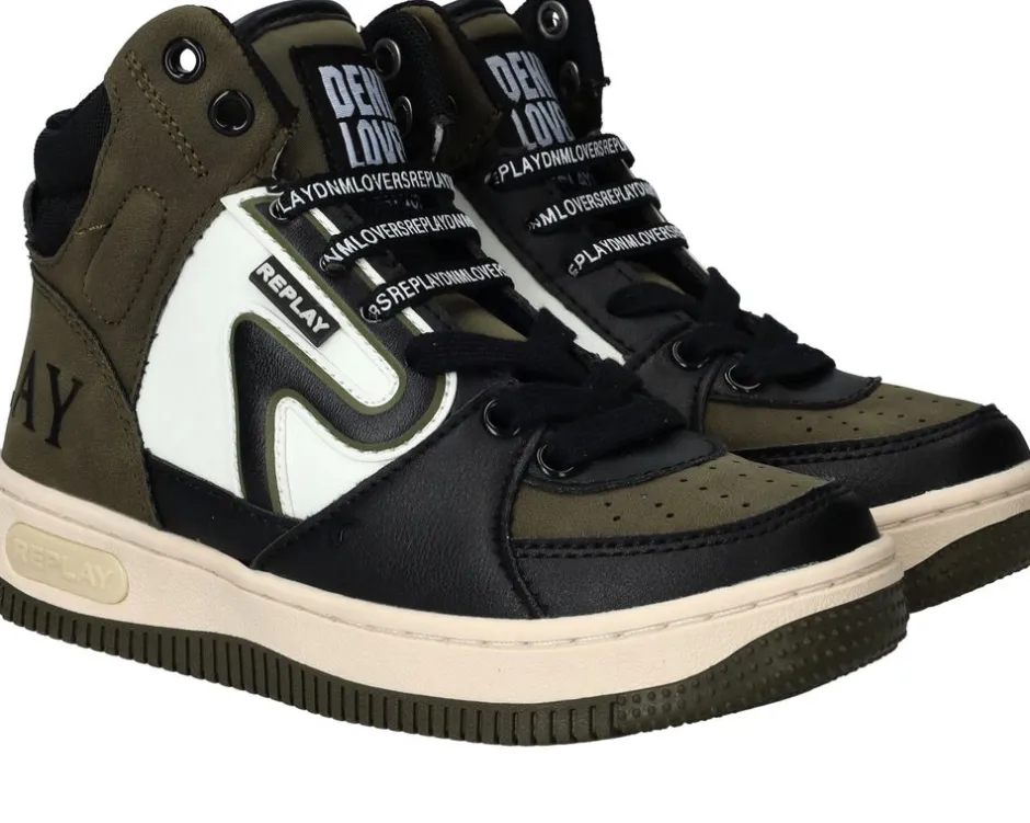 Replay Epic Jr MID 4 Sneakers Groen Jongens| Sneakers