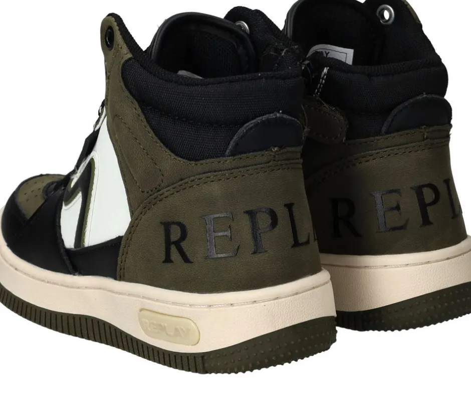 Replay Epic Jr MID 4 Sneakers Groen Jongens| Sneakers