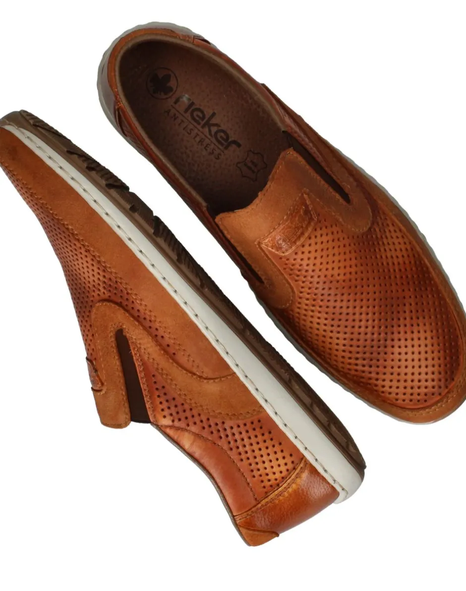 Rieker Instappers Cognac Heren|Heren Instappers|Comfort