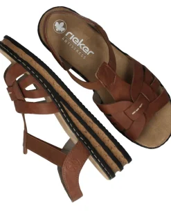 Rieker Sandalen Cognac Dames|DAMES Sandalen|Comfort