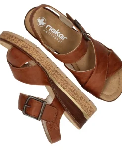 Rieker Sandalen Cognac Dames|DAMES Sandalen|Comfort