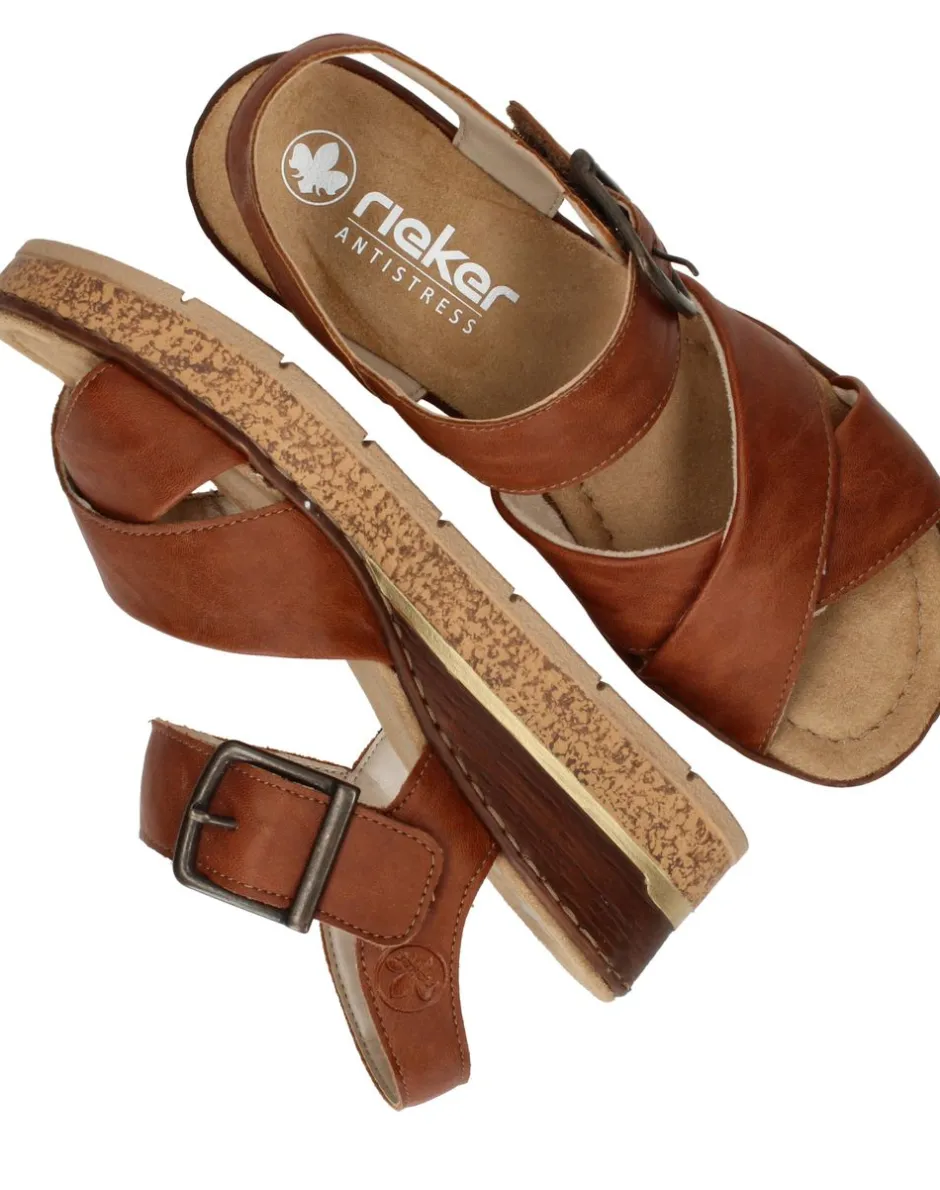 Rieker Sandalen Cognac Dames|DAMES Sandalen|Comfort