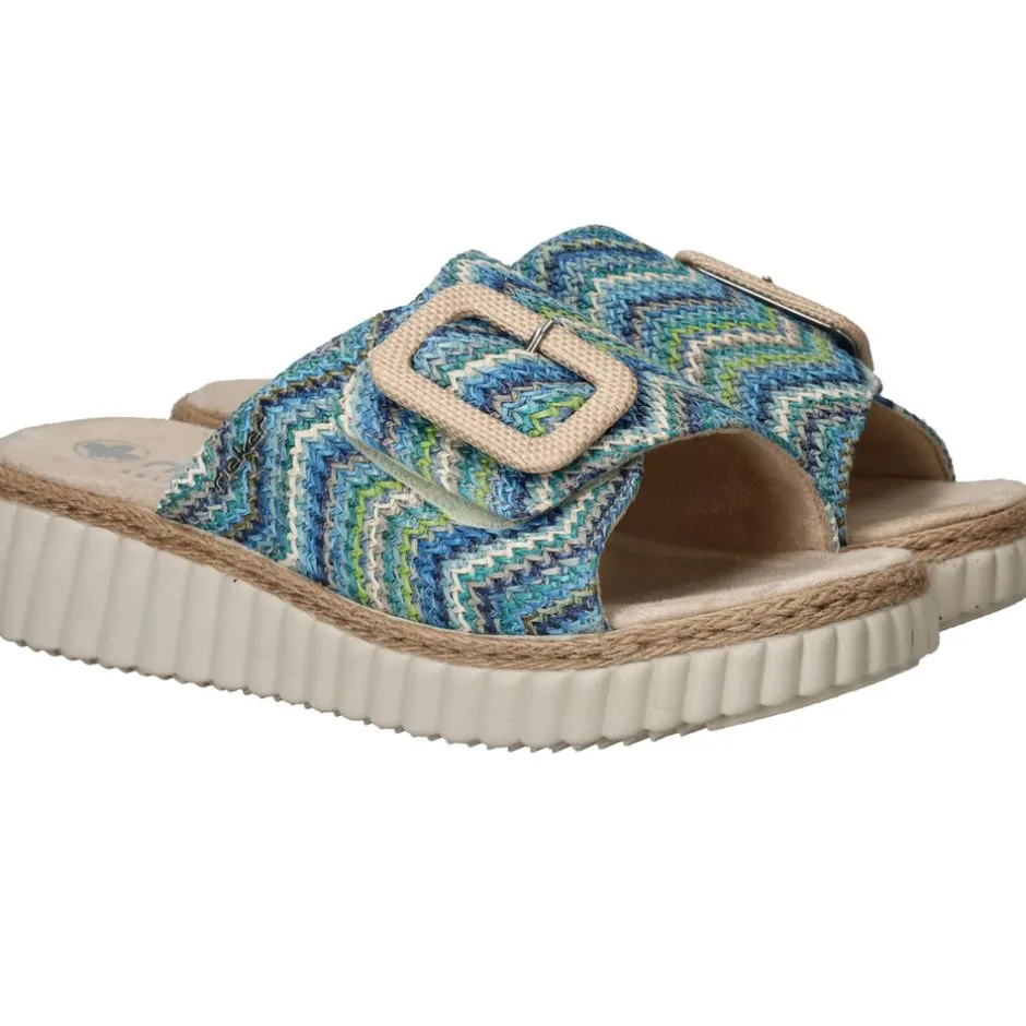 Rieker Slippers Blauw Dames|DAMES Slippers