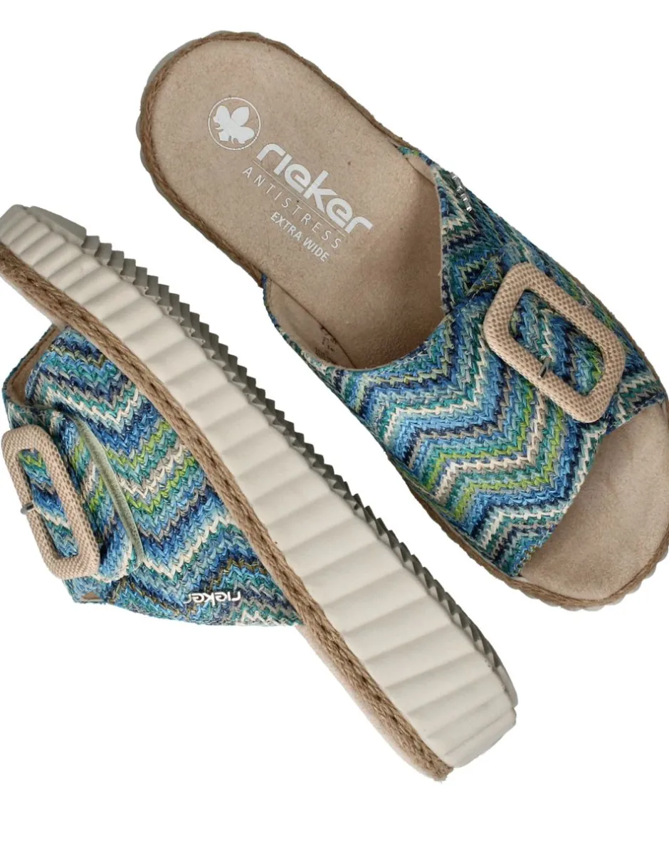 Rieker Slippers Blauw Dames|DAMES Slippers