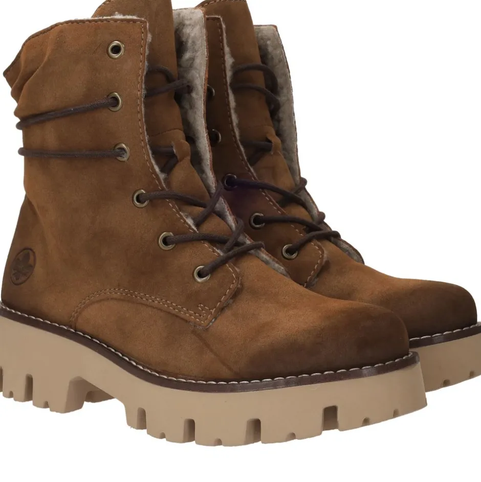 Rieker Veterboots Cognac Dames|DAMES Boots
