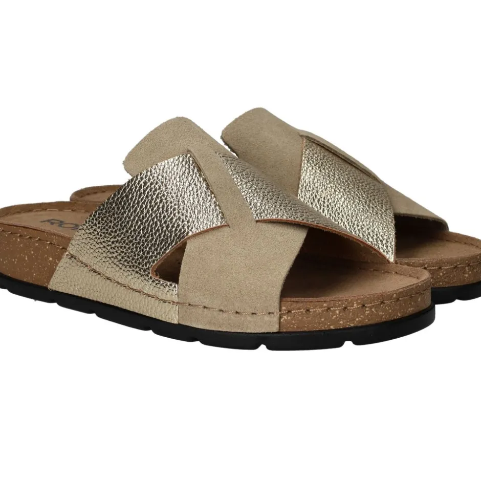 Rohde Slippers Goud Dames|DAMES Slippers