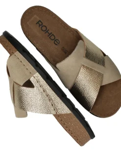 Rohde Slippers Goud Dames|DAMES Slippers