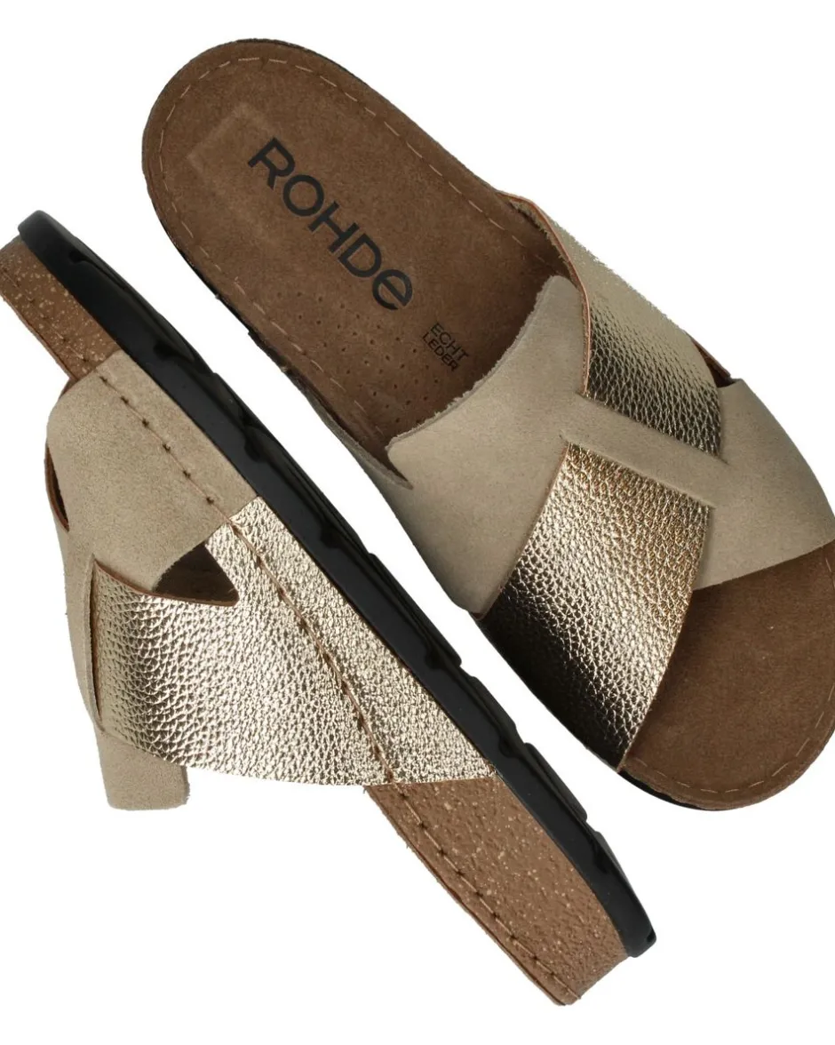 Rohde Slippers Goud Dames|DAMES Slippers