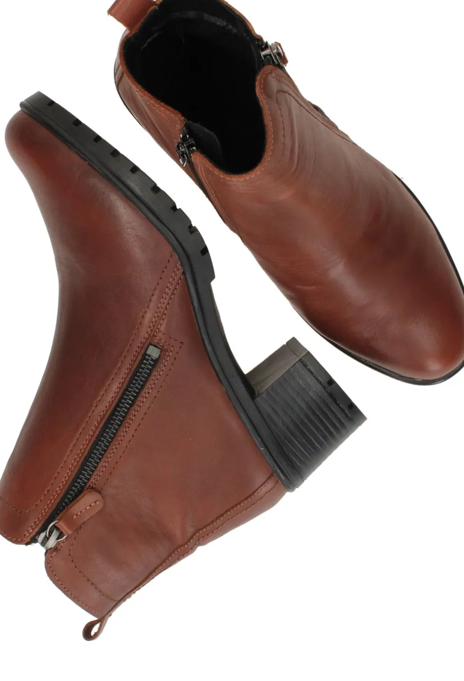 Sens Enkellaarsjes Cognac Dames|DAMES Comfort|Enkellaarsjes
