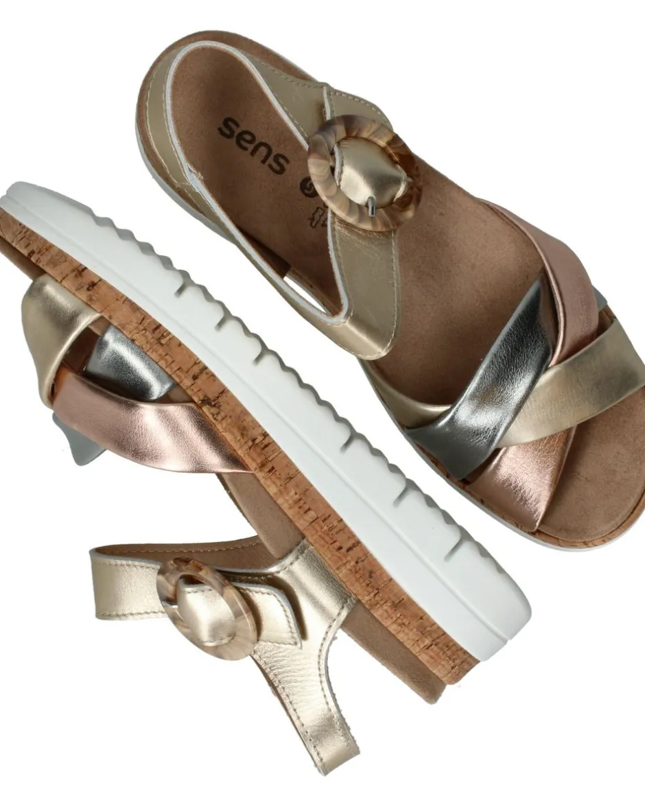 Sens Sandalen Goud Dames|DAMES Sandalen|Comfort