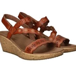 Skechers Cherished Aura Sleehakken Cognac Dames|DAMES Hakken|Sandalen