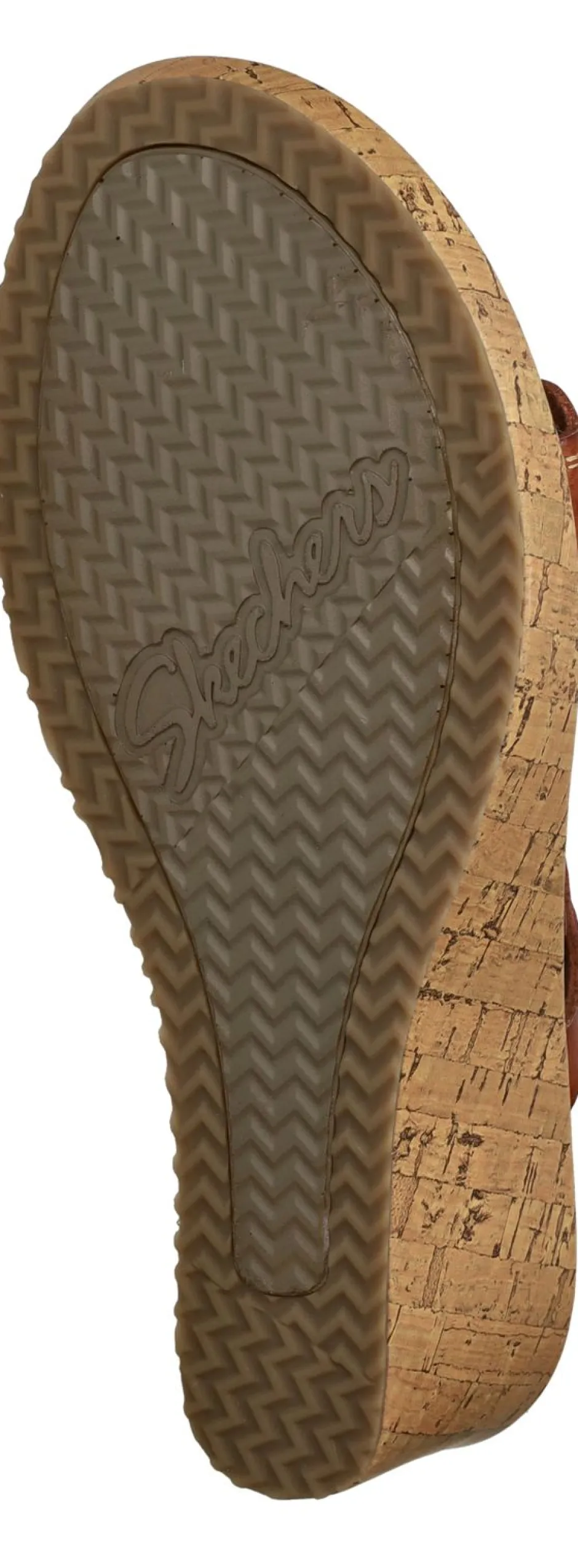 Skechers Cherished Aura Sleehakken Cognac Dames|DAMES Hakken|Sandalen