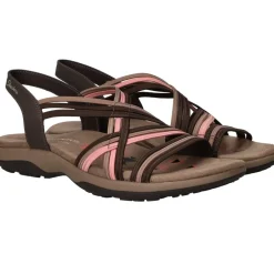 Skechers Reggae Slim Simply Stretch Sandalen Bruin Dames|DAMES Sandalen|Comfort