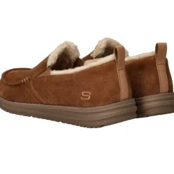 Skechers Relaxed Fit Melson Willmore Pantoffels Cognac Heren|Heren Pantoffels