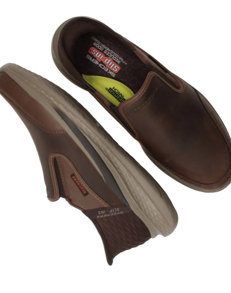 Skechers Slip-Ins Relaxed Fit Slade Cooper Instappers Bruin Heren|Heren Instappers|Comfort