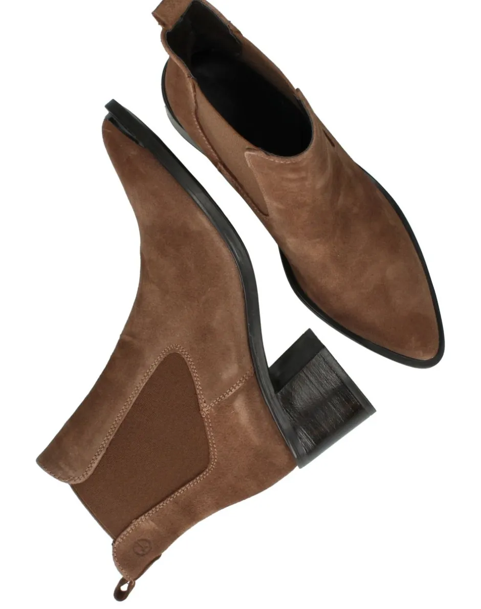 Tamaris Enkellaarsjes Cognac Dames|DAMES Hakken|Enkellaarsjes