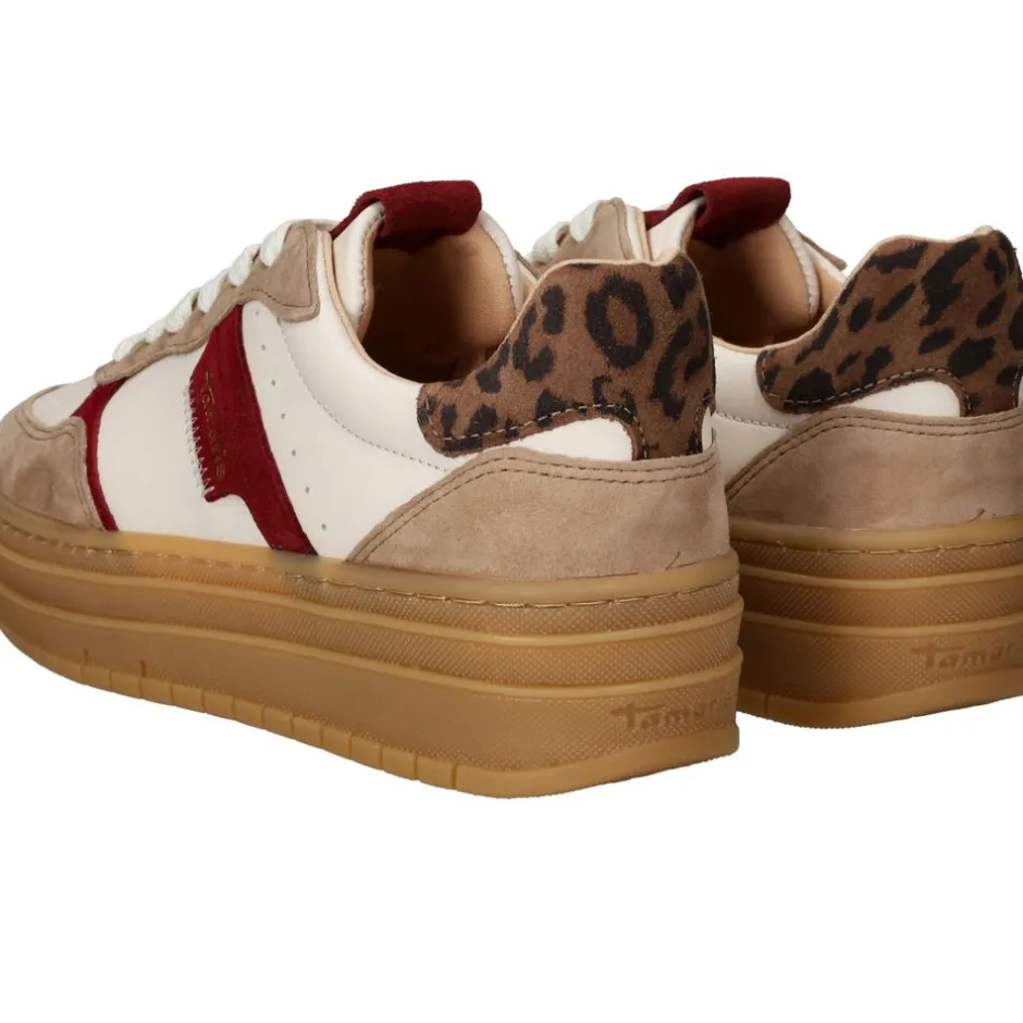 Tamaris Veterschoenen Beige Dames|DAMES Veterschoenen|Sneakers