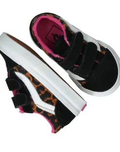 Vans Old Skool V Leopard Pop Sneakers Zwart Meisjes| Baby|Sneakers
