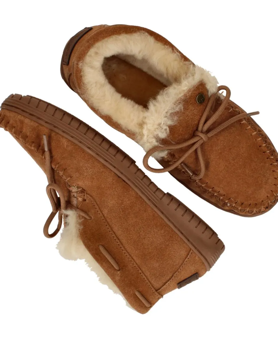 Warmbat Bunya Pantoffels Cognac Dames|DAMES Pantoffels
