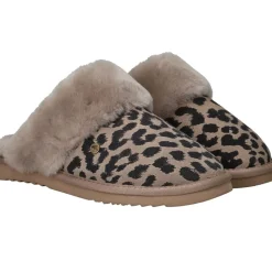 Warmbat Collie Pantoffels Taupe Dames|DAMES Pantoffels