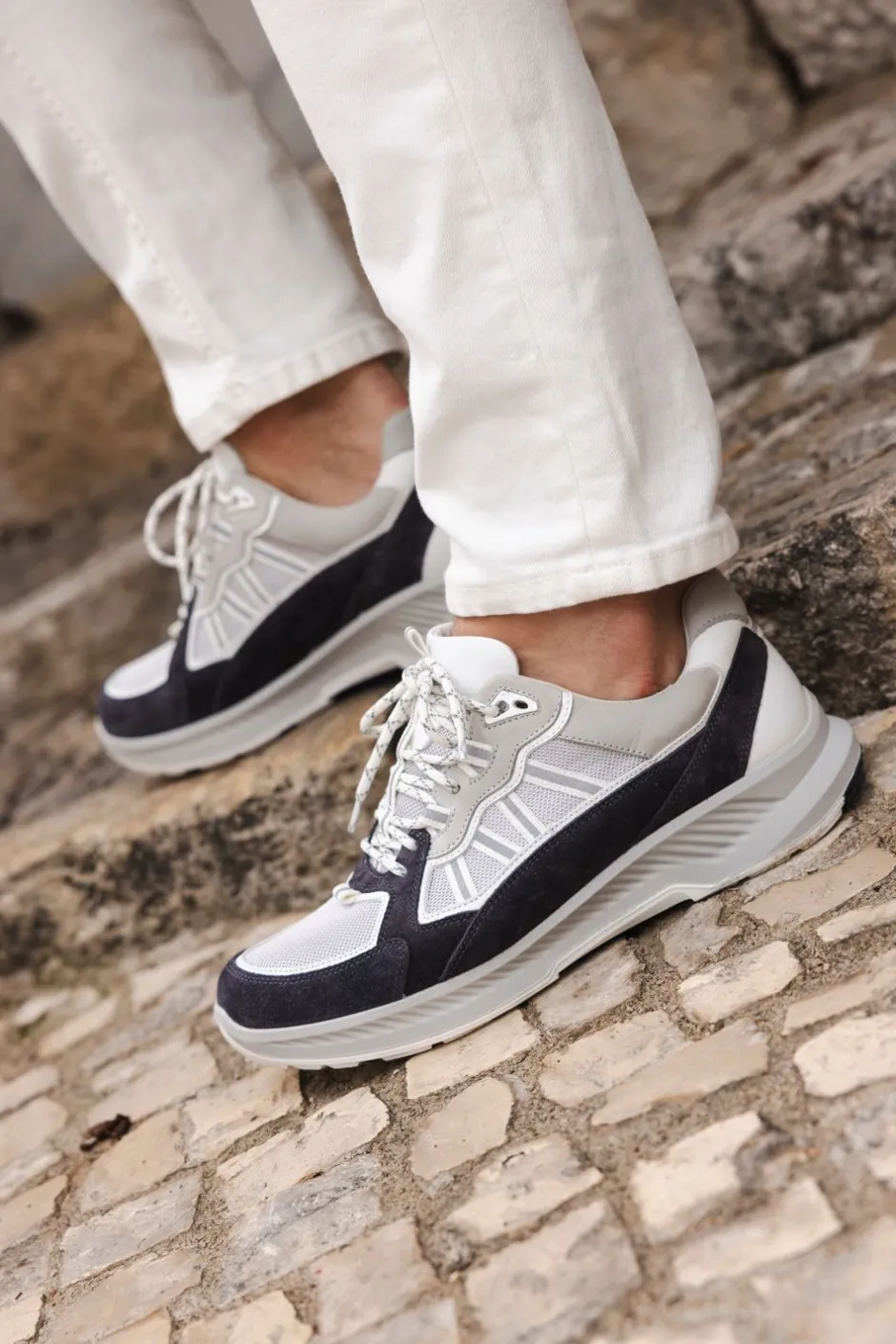 Xsensible Colorado Stretchwalker Sneakers Grijs Heren|Heren Veterschoenen|Comfort