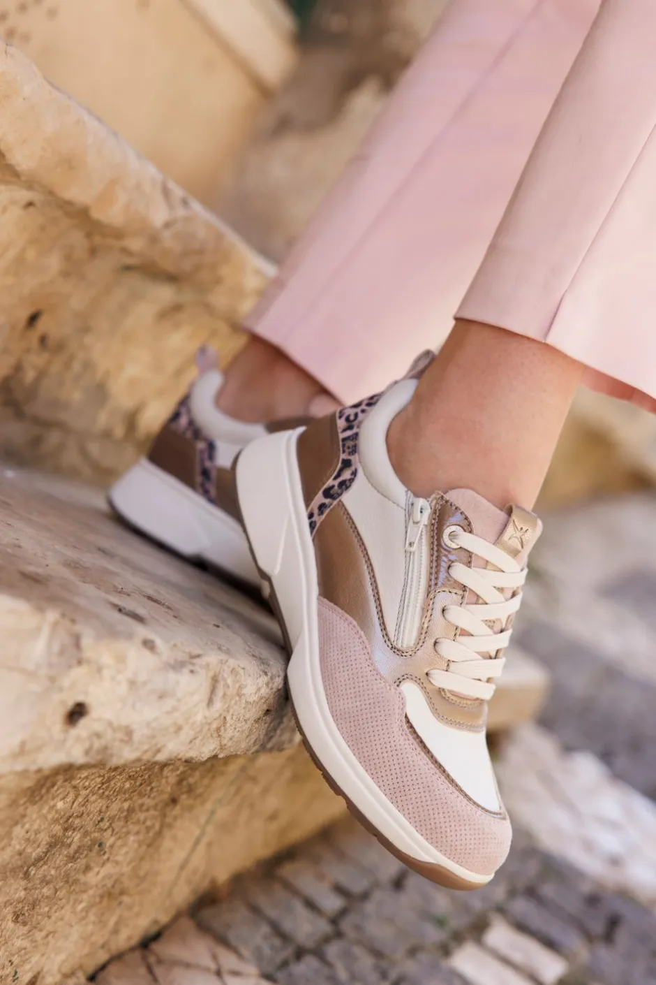 Xsensible Grenoble Stretchwalker Sneakers Dames|DAMES Veterschoenen|Comfort