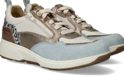Xsensible Grenoble Stretchwalker Sneakers Beige Dames|DAMES Veterschoenen|Comfort
