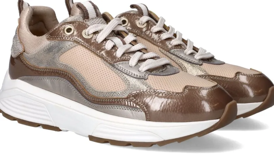 Xsensible Milau Stretchwalker Sneakers Taupe Dames|DAMES Veterschoenen|Comfort