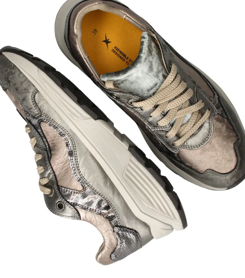 Xsensible Milau Stretchwalker Sneakers Zilver Dames|DAMES Comfort|Sneakers